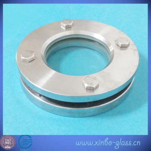 clear ss304 flanged round glass disc